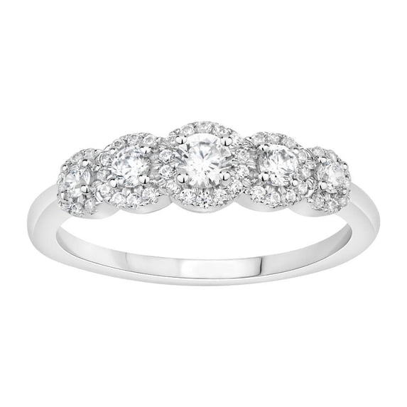 Bellano Women's Ring 0.50CT Round Diamond 14K White Gold (SI Quality)
