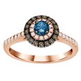 thumbnail image 1 of Bellano Women's Ring 0.55CT Round Dark Brown/Blue Diamond 14K Rose Gold (SI Quality), 1 of 1