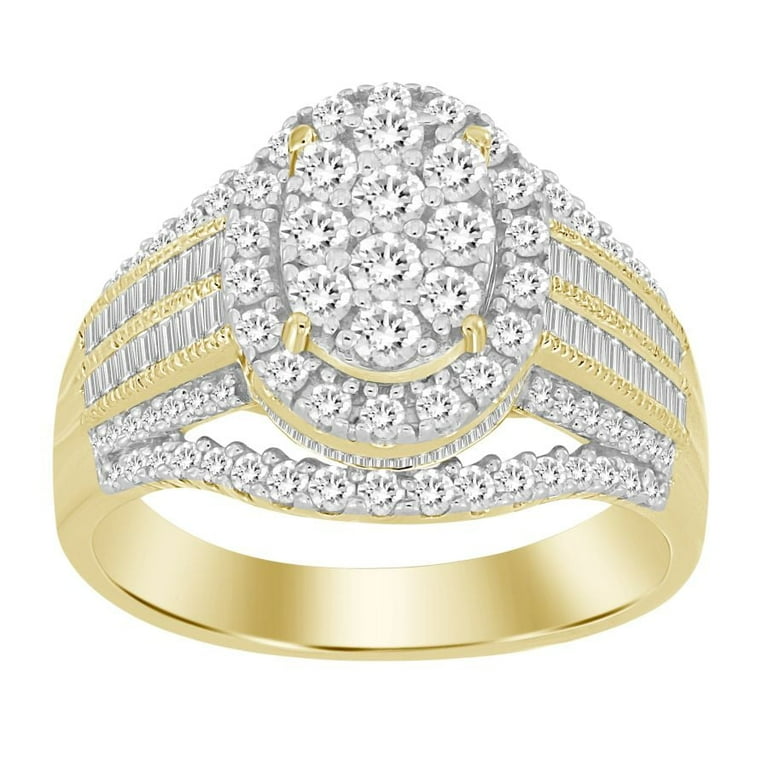 LADIES RING 3.00CT ROUND/BAGUETTE DIAMOND 10K YELLOW GOLD LADIES RING 3.00CT ROUND/BAGUETTE DIAMOND 10K YELLOW GOLD
