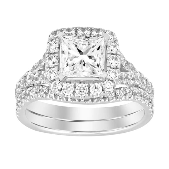 Bellano Women's Semi Mount Bridal Set 1.00Ct Round Diamond 14K White Gold