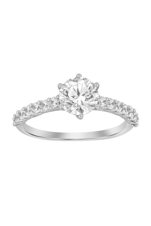 Bellano Women's Semi Mount Ring 0.50CT Round Diamond 14K White Gold (Center Stone 1.00CT Round Diamond)
