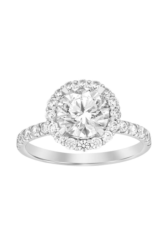 Bellano Women's Semi Mount Ring 0.75CT Round Diamond 14K White Gold (Center Stone 1.00CT Round Diamond)