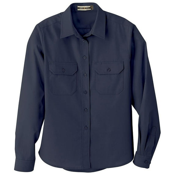 LADIES' SOIL RELEASE LONG SLEEVE BROADCLOTH SHIRT - North End