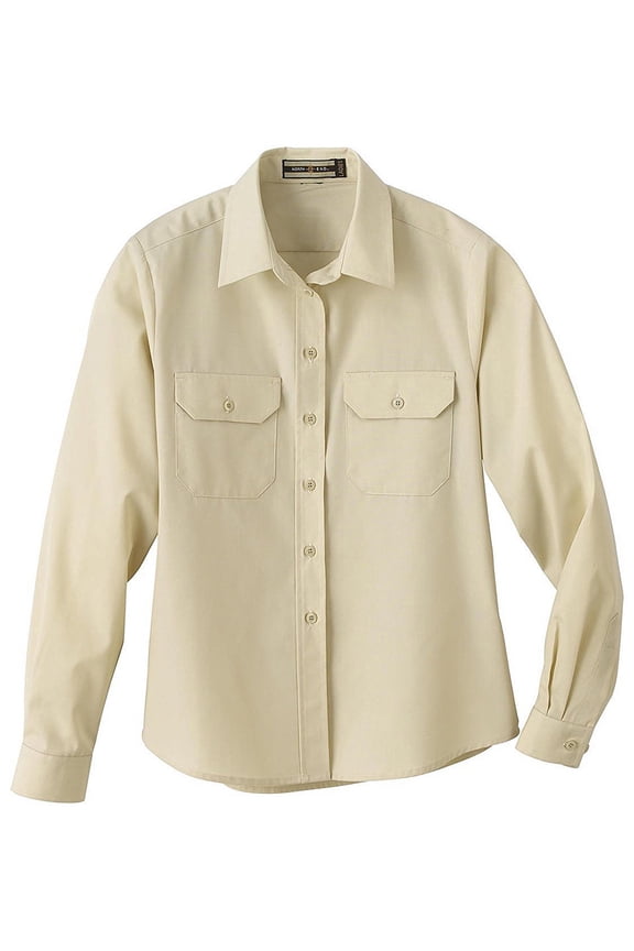 LADIES' SOIL RELEASE LONG SLEEVE BROADCLOTH SHIRT - North End