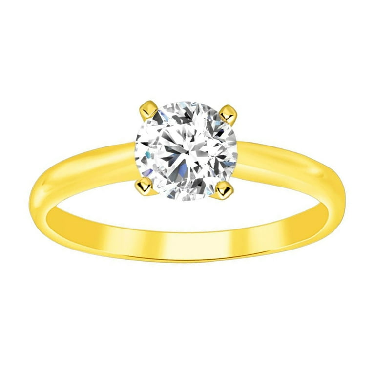 LADIES SOLITAIRE RING 0.50CT ROUND DIAMOND 14K YELLOW GOLD LADIES SOLITAIRE RING 0.50CT ROUND DIAMOND 14K YELLOW GOLD