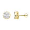 thumbnail image 1 of Bellano Women's Stud Earrings 0.25CT Round/Baguette Diamond 10K Yellow Gold, 1 of 1