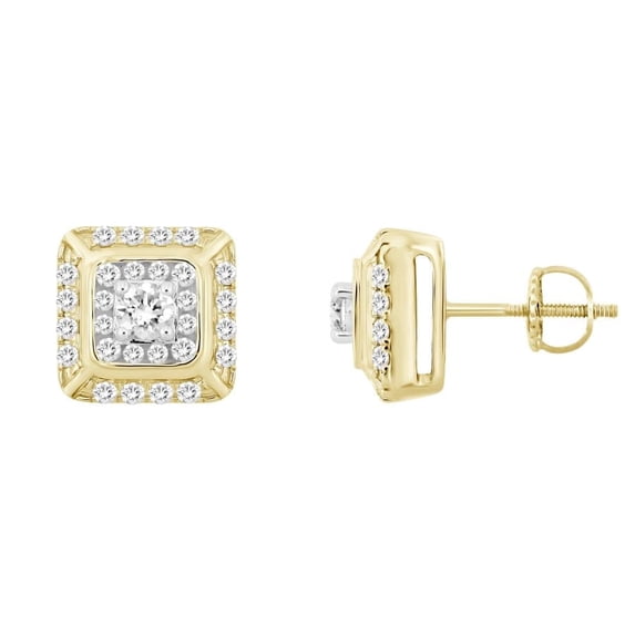 Bellano Women's Stud Earrings 1.00CT Round Diamond 10K Yellow Gold