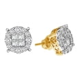 thumbnail image 1 of Bellano Women's Stud Earrings 2.00CT Round/Princess Diamond 14K Yellow Gold, 1 of 1