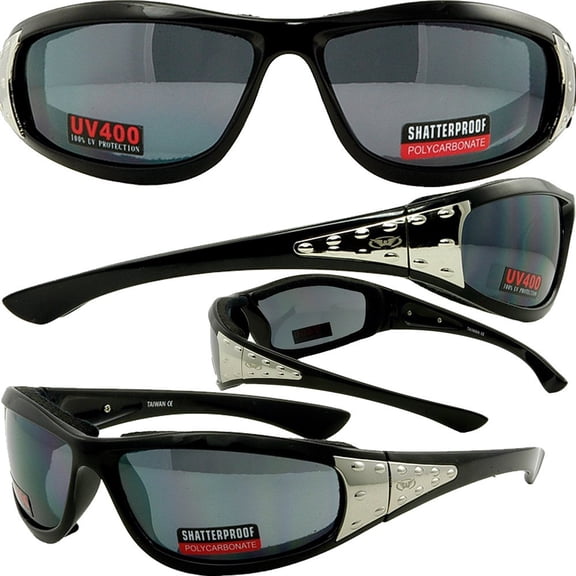 LADIES WOMEN CHICK MOTORCYCLE GOTH CHICK GLASSES SUNGLASSES SMALL FACE HAS UV400 Filter for Maximum UV Protection Scratch Resistant Coating and Fabric-Covered Airy Foam Padding
