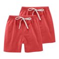 thumbnail image 1 of LADIGASU 2PC Children's Summer Solid Casual Sports Shorts With Drawstring For Kids, 1 of 7