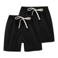 thumbnail image 1 of LADIGASU 2PC Children's Summer Solid Casual Sports Shorts With Drawstring For Kids, 1 of 7