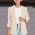 thumbnail image 1 of LADIGASU Fahsion Girls Blazer For 3-14 Years Girls Long Sleeve Turndown Neck Formal Jacket Pocket Top For Kids, 1 of 7