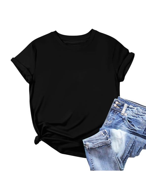 Fashionable Women's Solid Color Casual Pullover Short Sleeved Top