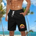 thumbnail image 1 of LADIGASU Men Casual Fashion Print Shorts With Pockets Elastic Waist Beach Pants, 1 of 5