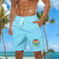 thumbnail image 1 of LADIGASU Men Casual Fashion Print Shorts With Pockets Elastic Waist Beach Pants, 1 of 5