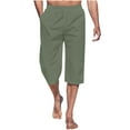 thumbnail image 1 of LADIGASU Men's Capri Pants with Drawstring Breathable Casual Pants for Travel, Beach,Outdoor, 1 of 5