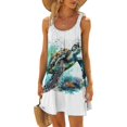 thumbnail image 1 of LADIGASU Clearance Women's Round Neck Sleeveless Gradient Tie Dyed Beach Dress, 1 of 6
