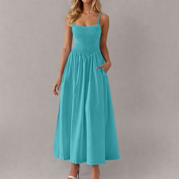 LADIGASU Women's Solid Sleeveless Round Neck Sexy Elegant Club Party Tunic Mini Dresses Casual Vacation Dress