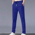 thumbnail image 1 of LADIGASU Men's Solid Color Pocket Casual Trousers Long Pants, 1 of 3