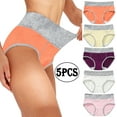 thumbnail image 1 of LADIGASU Up to 60% Off Womens Underwear,Women's High Waisted Cotton Underwear Soft Breathable Panties Stretch Briefs Seamless Ladies Panties 5 Pack, 1 of 8