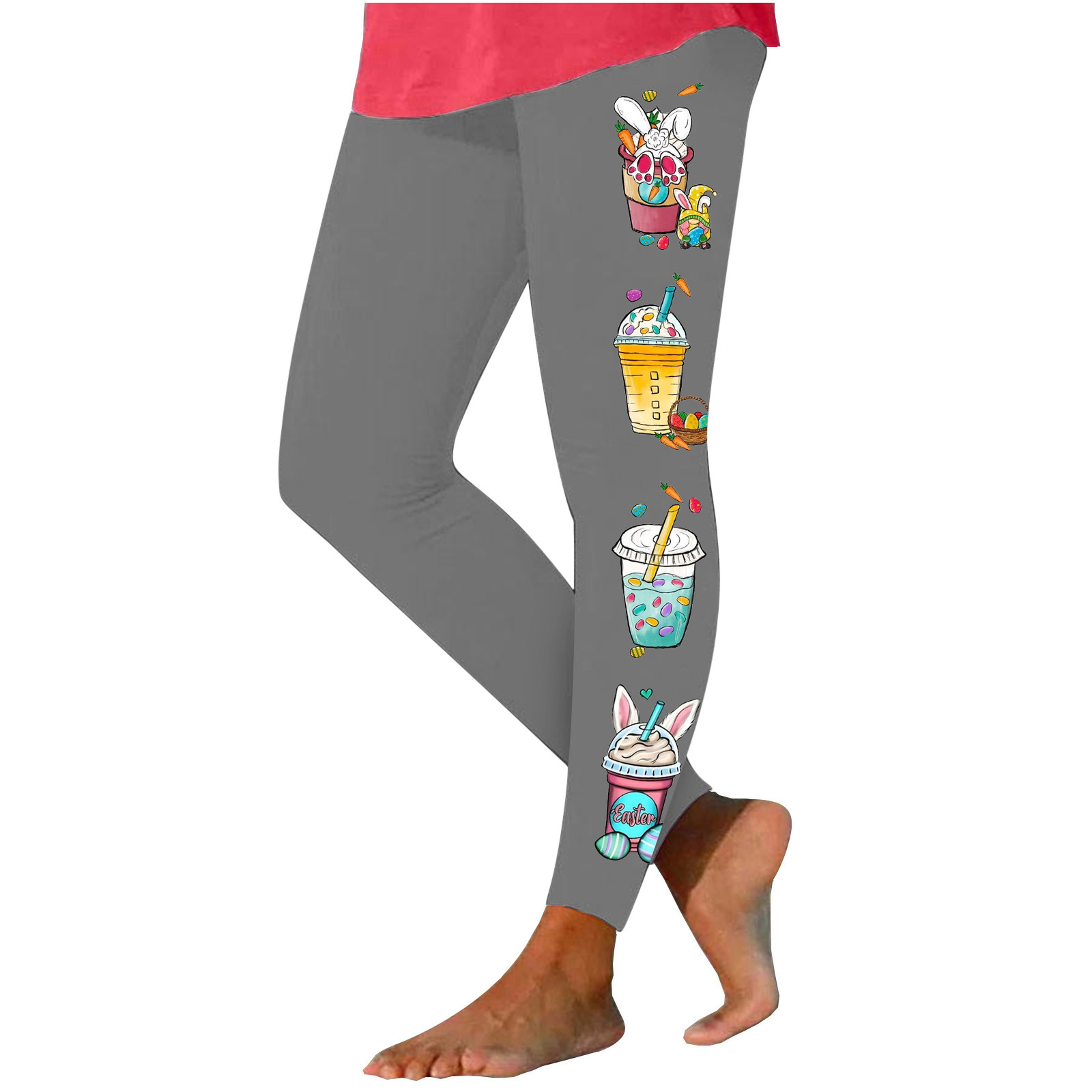 LADIGASU Women's Pants Women's Fashion Solid Color Easter Cup Easter