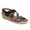thumbnail image 1 of LADY COUTURE Open toe Criss Cross slingback wedge with metallic straps, PANAMA BLACK 10, 1 of 2