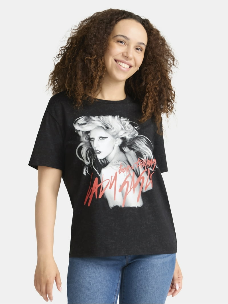 LICENSE JUNIORS LADY GAGA BAND TEE SIZE XXS-XXL - Walmart.com LICENSE JUNIORS LADY GAGA BAND TEE SIZE XXS-XXL - Walmart.com