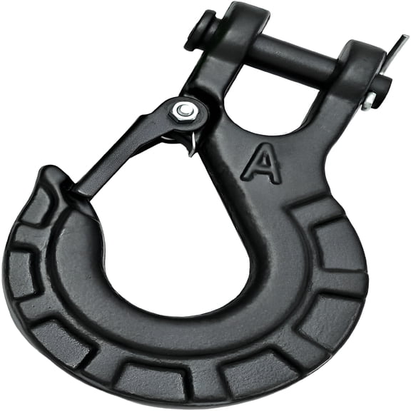 LADYGYM 1/4" Forged Alloy Steel Clevis Slip Hook with Safety Latch, Heavy Duty Winch Hook 11900Lbs Load Capacity for Truck Trailer Tow Chain Winch Cable Ropes (Matte Black)