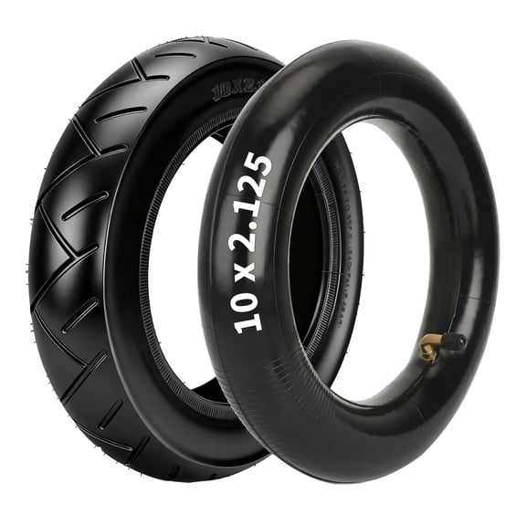 LADYGYM 10x2.125 Tire and Inner Tube Set Replacement for Electric Scooter D40X F20 F30 F40, 10 Inch Tire for G4 E-Scooter Kickscooter Tricycle Bicycle Self-balancing with Bent Valve Stem