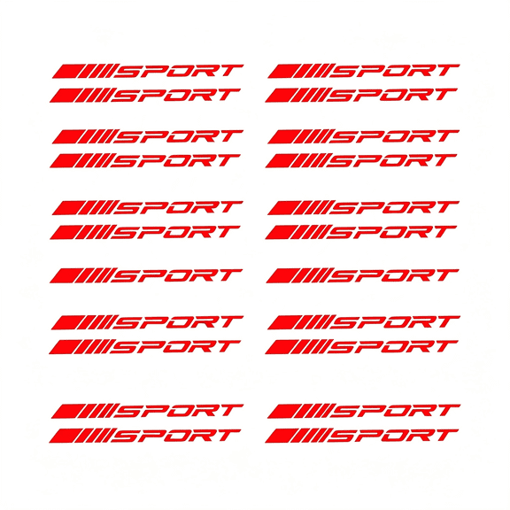 LADYGYM 16 Pcs Car Wheel Rim Stickers, Sport Logo Reflective Decal, Personalized Wheel Spoke Decoratiive Decals, Universal Racing Letter Decals for Most Vehicles (Red)