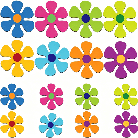 LADYGYM 16 Pcs Flower Magnets for Car Cute Magnetic Car Decals Decorative Flower Magnets Decorations for Door Fridge Home Refrigerator (3.9 Inch/2.2 Inch)