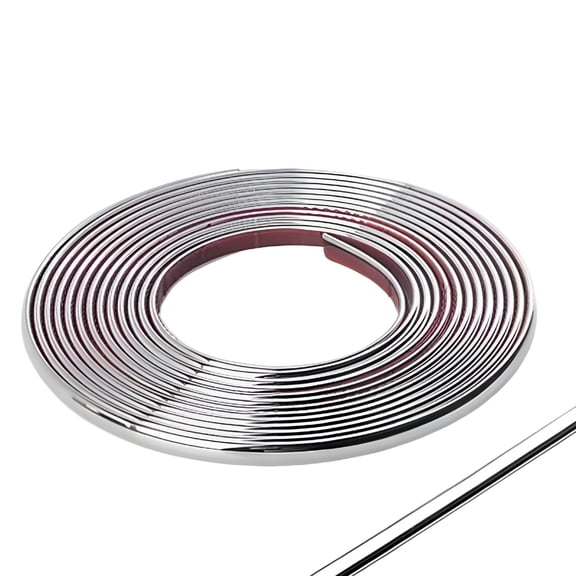 LADYGYM 16Ft Car Trim Strip, Self-Adhesive Chrome Moulding for Car Exterior, Flexible Body Side Molding for Window Bumper, Scratch-Proof Auto Decoration Accessories, Silver