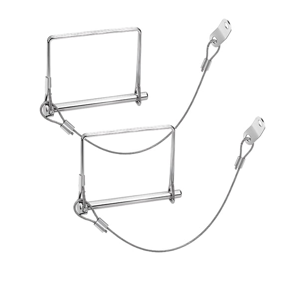 LADYGYM 2 Pack 5/16" x 4" Trailer Coupler Pin with Anti-Loss Cable, Square Wire Lock Pin for Trailer Hitch Latch, Utility Trailer, Boat Trailer, Lawn Tractor, Secure Towing Accessories