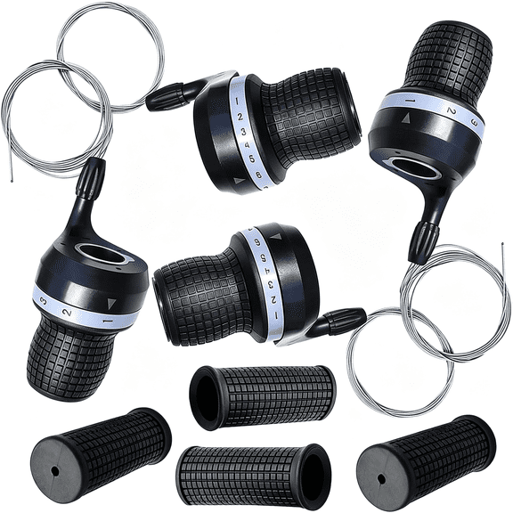 LADYGYM 2 Pair Bicycle Twist Grip Gear Shifters 3X7 Speed Dip Compatible for Most Mountain Bike 2-Pair & 3X7 Speed Compatible Bike Gear Shifter