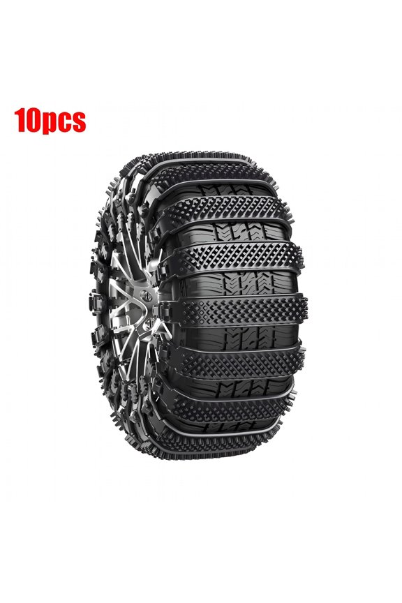 2026 New 10Pcs Auto Winter Tire Chains Anti Skid Chains for Car Truck Suv for Snow,Ice,Off-Road,Winter Roads