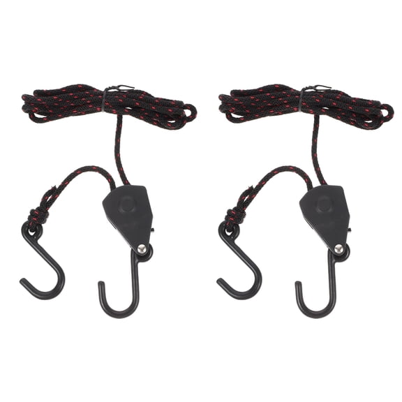 LADYGYM 2026 New 2 Pcs Pulley Ratchets Kayak and Canoe Boat Bow and Stern Rope Lock Tie Down Strap 1/8 Inch Heavy Duty Adjustable Rope Hanger 68Kg Weight Capacity for Kayaking,Canoeing,Boating