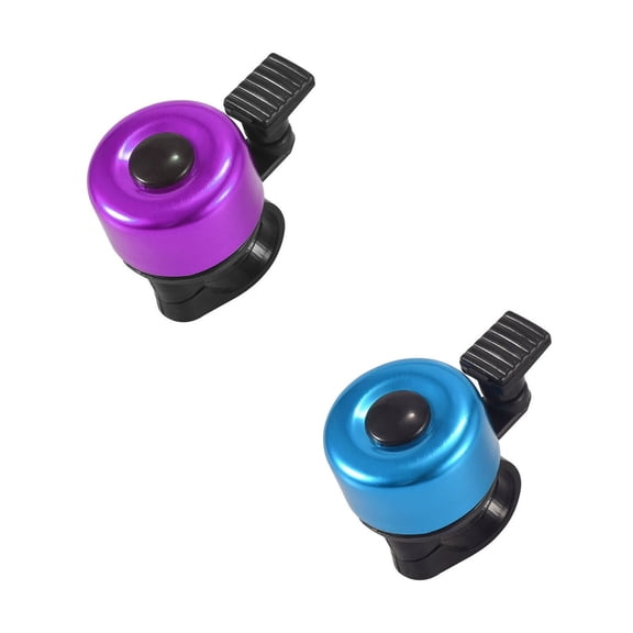 LADYGYM 2026 New 2Pcs Bicycle Bell,Compact and Portable Design Bicycle Warning Bell,Thumb-Activated Easy Ringing Crisp and Loud Bell Sound Bike Ring Bell,For Road,Mountain,Commuting,Purple Blue