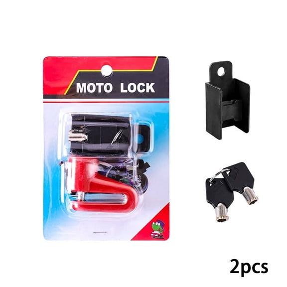 LADYGYM 2026 New 2Pcs Scooter Lock,Deep Lock Slot Design Motorcycle Lock,Auto-Lock Anti-Damage Feature Corrosion and Impact Resistant Scooter Locks Anti Theft,Red