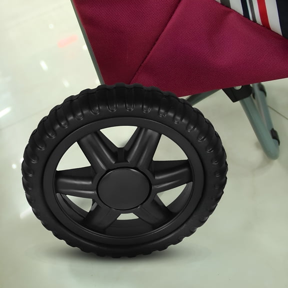 LADYGYM 2026 New 2Pcs Shopping Cart Wheels Replacements Black Rubber Wheels Foldable Utility Cart Replacement Wheel Rolling Cart Parts Accessories Heavy Duty Plate Casters Heavy Duty Caster Wheels