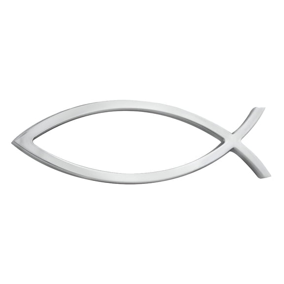 LADYGYM 2026 New 3D Jesus Fish Car Emblem Decal Symbol Decorative Badge Sticker Decal Abs Chrome 4"X1.25" Car Sticker,For Car Decoration,Religious Symbols,Vehicle Styling,Bumper Stickers.