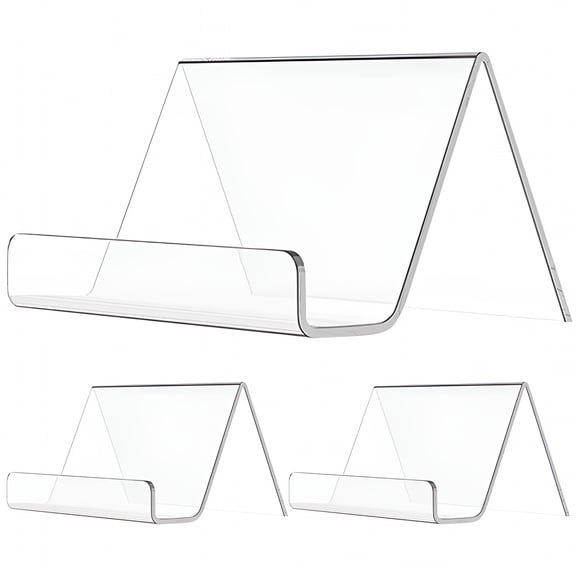 LADYGYM 2026 New 3Pcs Business Card Stands Clear Name Card Holders Business Card Stands Card Display Stands for Office for Desk,Reception,Home,Exhibition,Conference