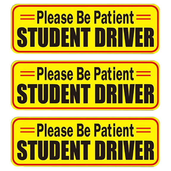 LADYGYM 2026 New 3Pcs Pvc Student Driver Sticker Reflective Magnet for Car Safety,Alerting Other Drivers,Increasing Visibility,Enhancing Driving Confidence,Ideal for Student Drivers.