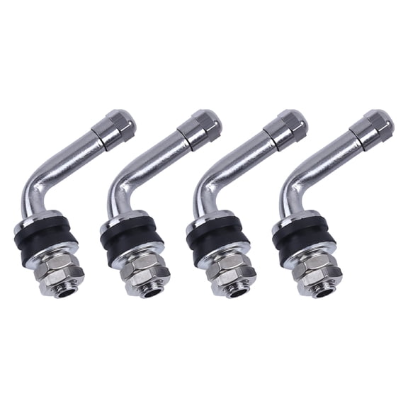LADYGYM 2026 New 4Pcs 90 Degrees Angle Bolt in Tubeless Chrome Plated Metal Tire Valve Stems for Automotive,Truck,Motorcycle,Offroad