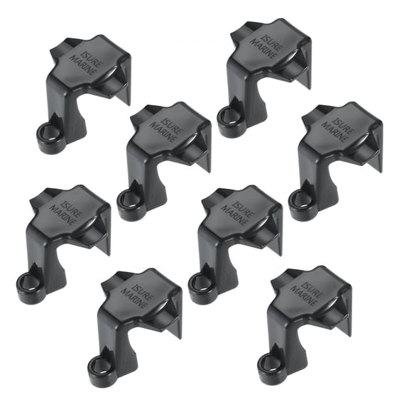 LADYGYM 2026 New 8 Pack Boat Bumper Clips, Pontoon Boat Fender Clips Adjusters Boat Square Rail Fender Hanger for Docking, Pontoon Fender Clips for 1 Inch - 1.25 Inch Square Tube, Black
