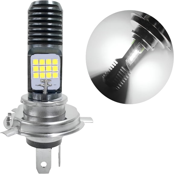 LADYGYM 2026 New 9-16V H4 Led Motorcycle Headlight Bulbs,Super Bright 3030 Chips Bulb Halogen Lamp Replacement,Waterproof High/Low Beam Led Headlight Bulb for Most Motorcycles Atvs(White)