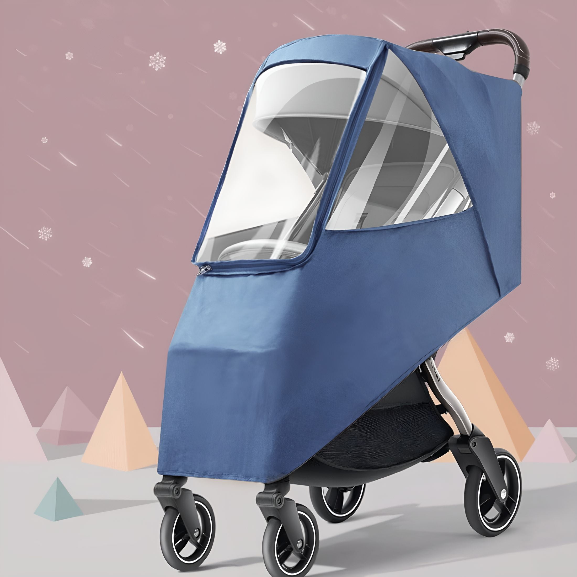 LADYGYM 2026 New Baby Stroller Cold Weather Shield,Winter Universal Windproof Stroller Rain Cover Protection Travel Baby Pram Rain Cover Pushchairs Accessories Dust Snow Protection Weather Shield