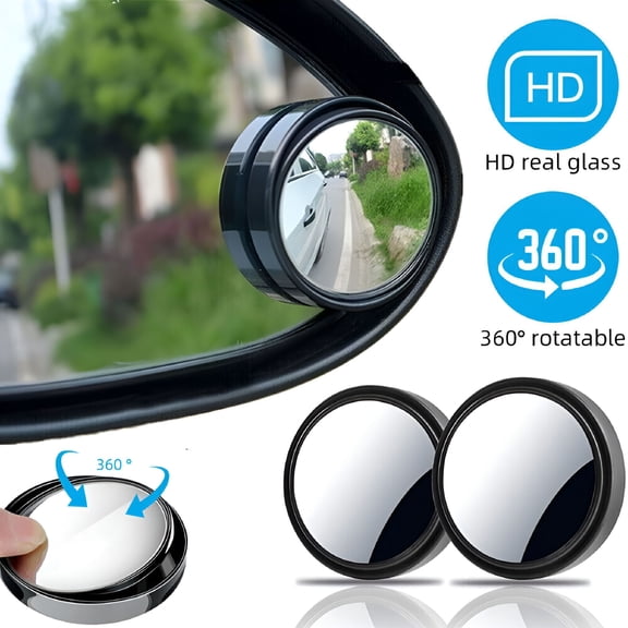 LADYGYM 2026 New Blind Spot Mirrors Round Hd Glass Convex 360 Side Auto Rear View Mirror for Driving Safety,Lane Change,City Commute,Highway,Parking,Road Trip