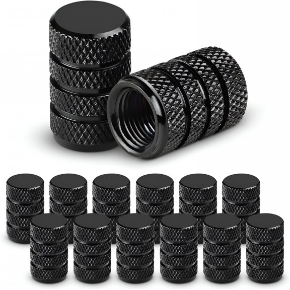 LADYGYM 2026 New Car Tire Caps,12Pcs Valve Stem Caps-Black,Universal Tire Valve Stem Caps for Cars,Suvs,Bike and Bicycle,Trucks,Motorcycles for Protection,Maintenance,Decoration