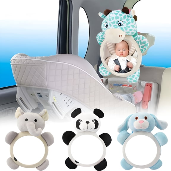 LADYGYM 2026 New Cute Cartoon Animal Car Baby Mirror for Back Seat View Eye to Eye Contact with Baby While Driving Backseat Mirror for Baby
