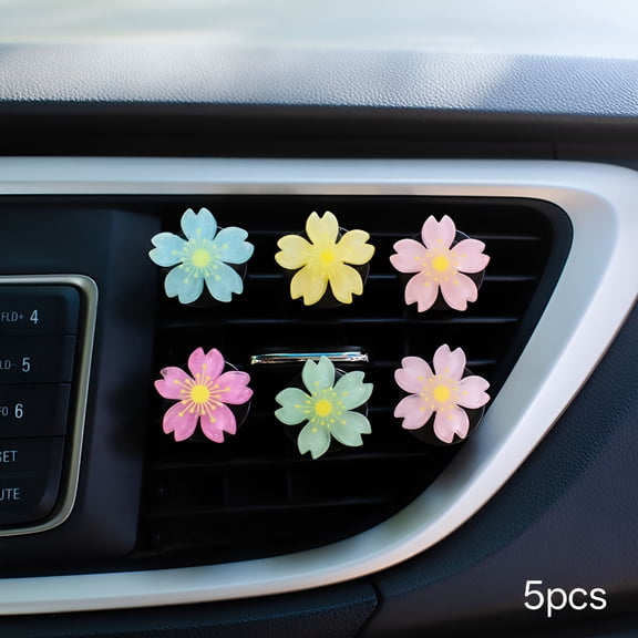 LADYGYM 2026 New Cute Daisies Vent Clip,4Pcs Flowers Car Charm Air Vent Accessories,Cute Automotive Interior Trim Car Decorations,Gift for Girls&Women-Yellow,Red,Purple,Blue